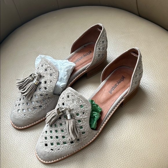 Jeffrey Campbell Women's Taupe Loafers with Tassels - Picture 1 of 13